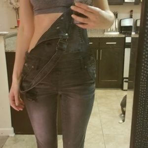 COPY - Black denim overalls